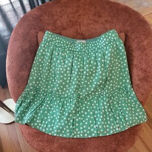 LOFT Mint Green Polka Dot Skirt, Size M